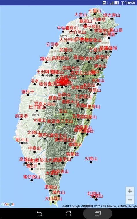 台灣山脈地圖全圖|台灣山岳地圖查詢